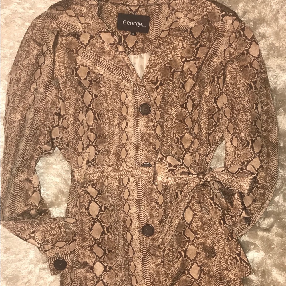 NEW! Never WORN! Vegan Snakeskin Pattern Raincoat